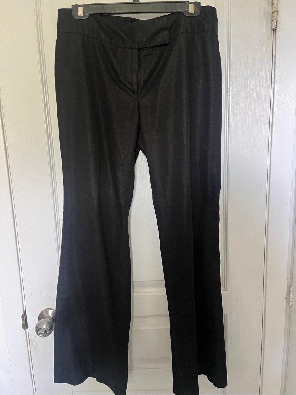 Dalia Collection Black Dress Pants with Subtle Stripe Trim